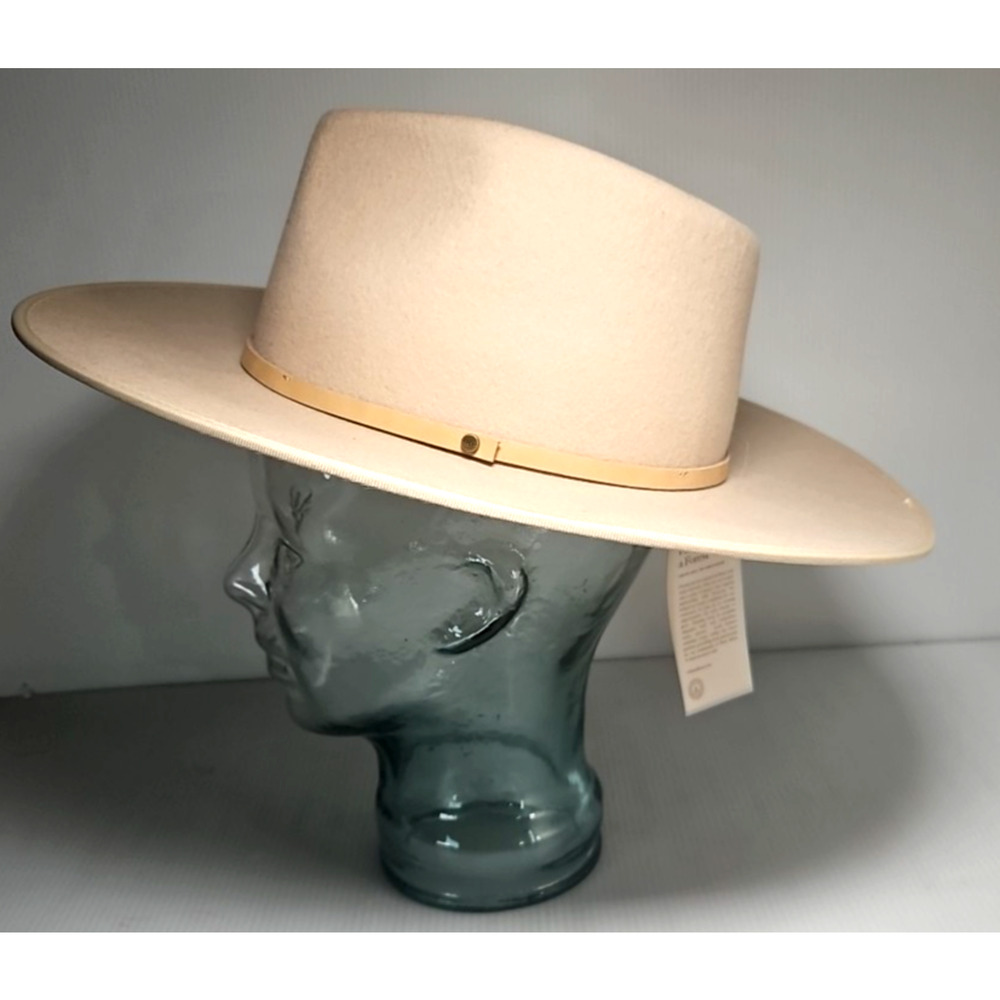 WILL + BEAR Wide Brim Fedora Hat Andy Oak Medium- Retail $127